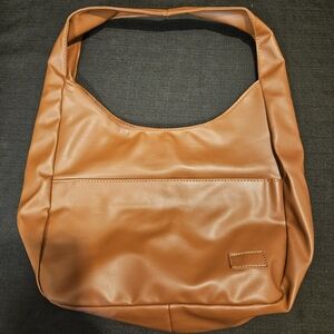 Brown Hobo Tote Bag Faux Leather
